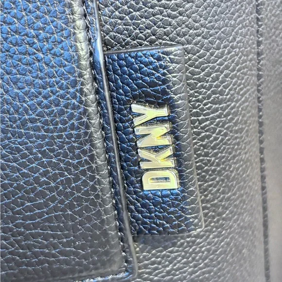 DKNY Grayson Tote – Black Pebbled Leather Shoulder Bag - Picture 3 of 14